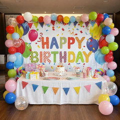 7X5 FT Happy Birthday Backdrop for Wall Colorful Birthday Party Decorations