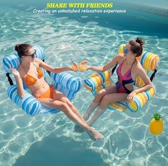 2 Pack Inflatable Pool Float Chairs Adults Portable Heavy Duty Swimming Pool …