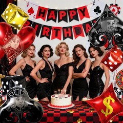 7 Pcs Casino Balloons, Huge Poker Dice Aluminum Foil Balloons for , Wedding, …