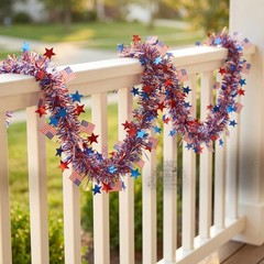 4th of July Decorations, 52.5ft Red White and Blue Tinsel Garland, Patriotic …
