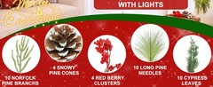 Prelit & Timer – 6FT Christmas Garland with Lights, Real Touch Norfolk Pine