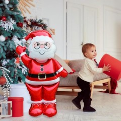 60 IN standing Santa Claus Christmas Balloons, Large Size Foil Balloon for Ne…