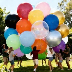 40 Pcs 36 Inch Giant Balloons Latex Large Assorted Colorful Rainbow Big Ballo…
