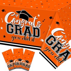 xituodai Orange and Black Graduation Decorations Class of 2024, 3Pack Graduation