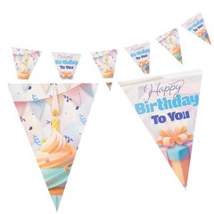 Party garland Happy Birthday pastel pennant banner 16 ft.