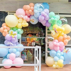 Pastel Rainbow Birthday Decorations,Macaron Pink Blue Purple Green Yellow Colorf