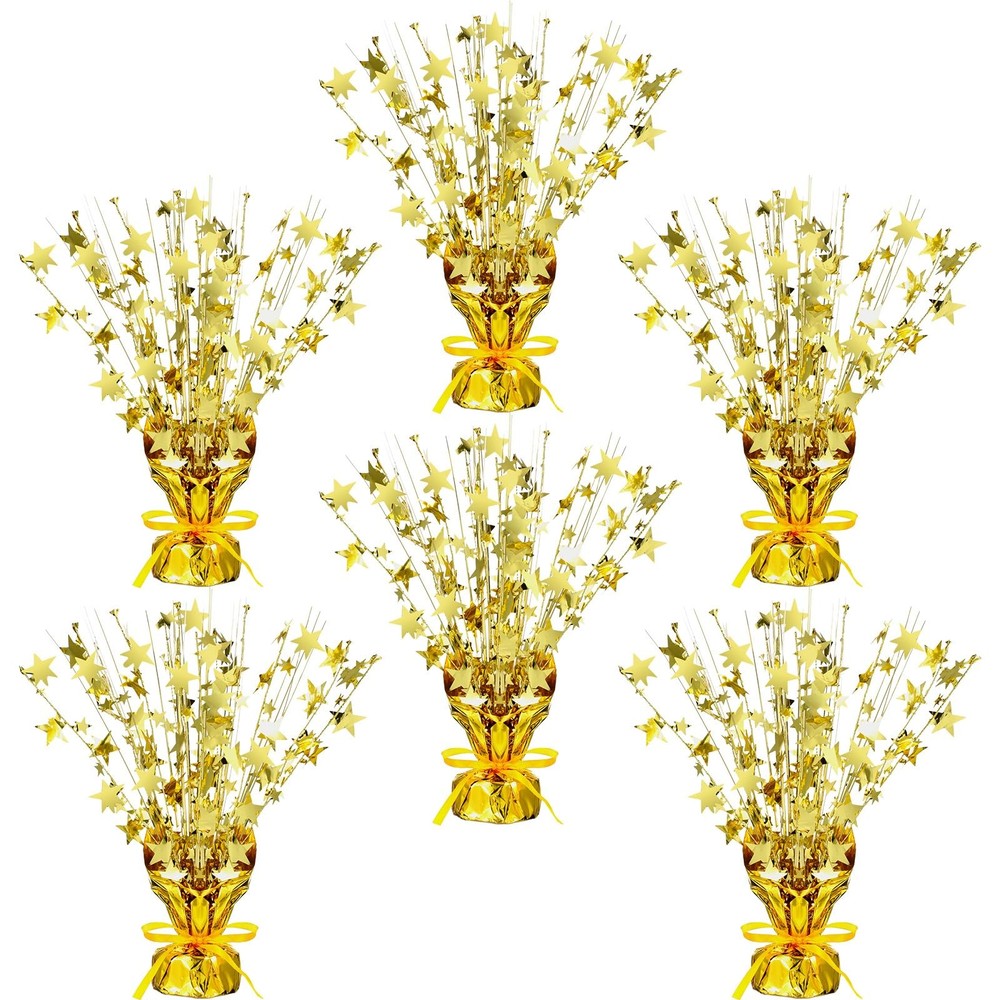 6 Pcs Metallic Foil Spray Centerpiece Party Star Decoration Table Decor for B…