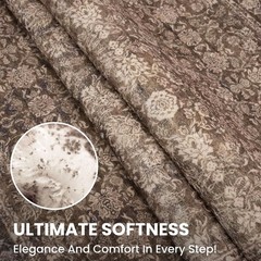 SIILOOM 2×6 Washable Runner Rug for 2′ x 6′ (Runner), Rust Reddish Brown