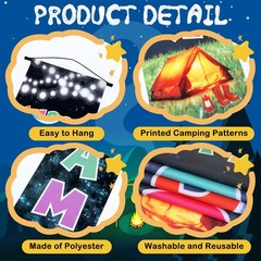 Camping Door Banner Decorations for Kids Adult Happy Camper Porch Sign Welcom…