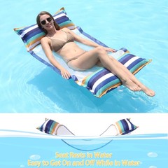 Pool Hammock Floats, XL, 2Pack Inflatable Water Floaties 4-in-1 (Saddle, Loun…