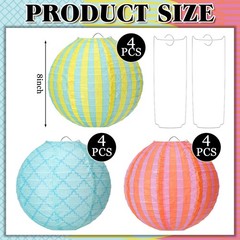 Baquler 8in Pool Party Lanterns Funny Colors Summer