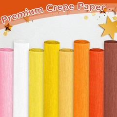8 Rolls Pumpkin Colors Crepe Paper Streamers 10 x 98Inch Sheets DIY Flowers
