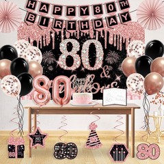 80th Birthday Decorations for Women,32PCS Party