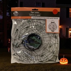 Halloween Hanging Paper Lanterns 8×8 Light Up Bats Ghosts Pumpkin Spiders 4PC
