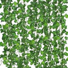 12 Pack Fake Vines for Room Decor Artificial Ivy Garland with 84 ft, Green