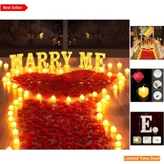 Stunning 2031-pc Marry Me Proposal Set with Letters, Candles & Rose Petals