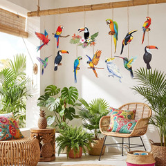 24 Pcs Tropical Birds Decorations Rio Jungle Party Decorations Luau Hawaiian Par