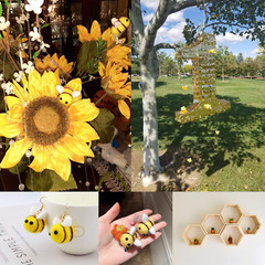 6PCS Wool Felt Bumble Bee for Wedding, Baby Shower, Gender Reveal Party, Birthda