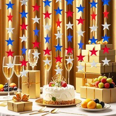 Bcxfbxd Glitter Star Garland Banner Decor 130 Feet Star Garland Hanging Bunti…