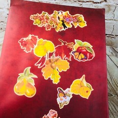 vtg Hallmark paper fall leaves mobile decoration decor