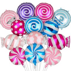 13 Pcs Sweet Candy Balloons Foil Set 18 Inch Mylar Lollipop Candy Land Balloo…