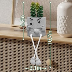 Zerzsy Artificialplant Succulents in Cement Pots with 1 Pcs Set/Tongue
