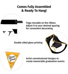 Graduation Banner Set – 2pc Graduation Decorations Black and Gold New /L1