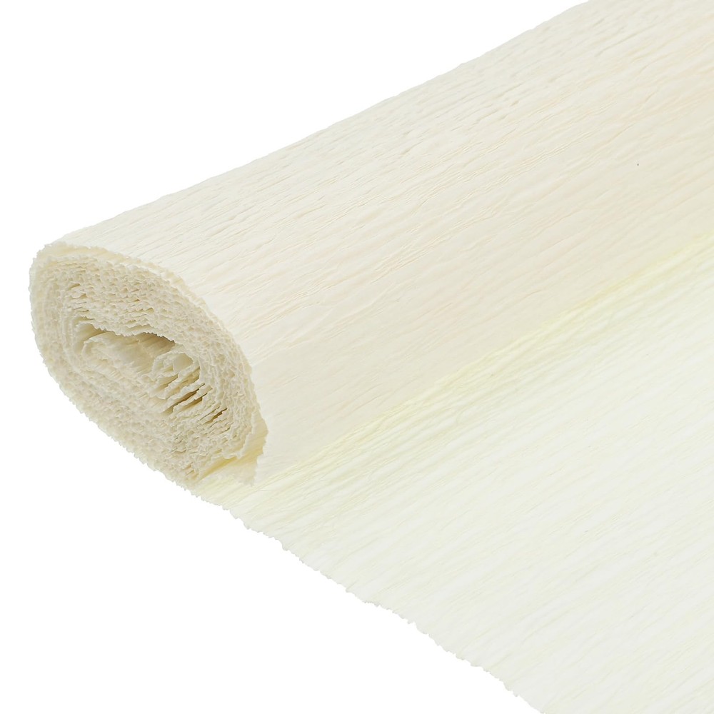2 PCS Milk White Crepe Paper Roll Streamers Party Decor 20 Inch x 7.9 FT