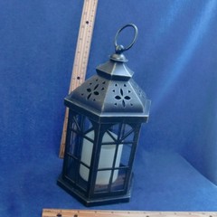 PreOwned 10 in LED Lantern Vintage Look GUC Bronze Flameless Candle Party Decor