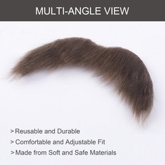 Fake Mustache for Men Classic Halloween Self Adhesive Average, Brown
