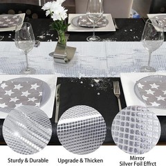 12 x 72 Inches Glitter Disco Party Table Runner Disco Ball Decor Retro 70s 80s