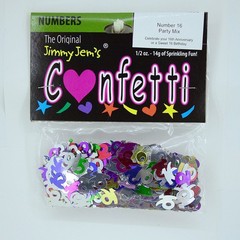 Number 16 Confetti MultiColors Retail Pack #7168 QS0 Table Party Decor