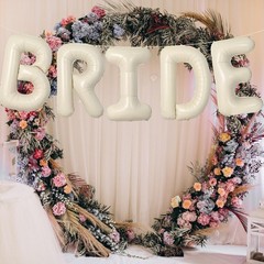 40 Inch Cream White ‘BRIDE’ Balloon Banner – Large Ivory Alphabet Mylar Lette…