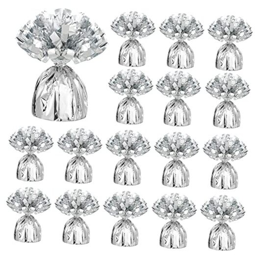 36 Pcs Metallic Balloon Weights Set Heavy Solid Metallic Anchor Balloon Silver