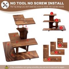 3 Tier Wooden Cupcake Tower Rustic Tiered Tray for Dessert Display Party Serving