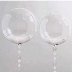 15pc 18″ Clear Bobo Ball. Helium LED Decoration Party Balloons.
