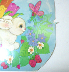 Vintage Happy Spring Easter Bunny Decorations Paper Cutout Party Set of 3