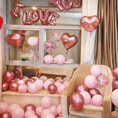 Valentines Day Balloons Kit, 101 Pack Rose Gold Pink Heart Balloons with Rose…