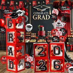 Class of 2026 Graduation Balloon Boxes Set Congrats Grad Party Decor Kit