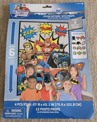 DC Justice League Scene Setters 6′ Backdrop Wall Decoration with 12 Photo Props