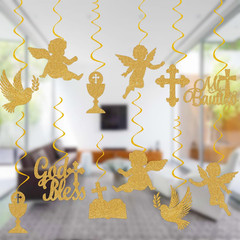 Mi Bautizo Party Decoration Baptism Decorations 24Pcs Hanging Swirls Decoration