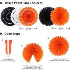Halloween Party Decorations Orange Black Hanging Spider Bat Lantern Honeycomb