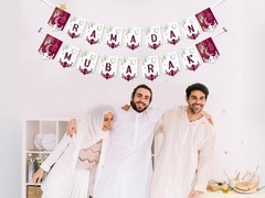 Elegant Eid Mubarak Banner – Ramadan Indoor Decor 2026, Perfect for Wall Display