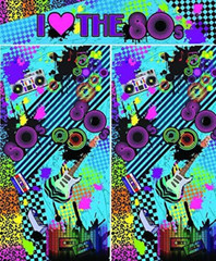 I love 80s Party 3pc Backdrop retro theme photo booth fun accessory decor banner