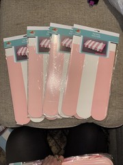 4 Pack Pink Circus Awning Decoration 3D Pink And White Stripe Cardboard Awnin…