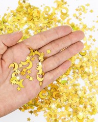 4000 PCS Gold Star Moon Confetti Holographic Metallic Glitter 10mm Decor