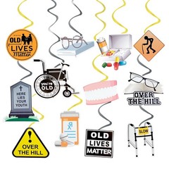 Over The Hill Decorations Foil Old Lives Matter Hanging Swirls Cake Birthday