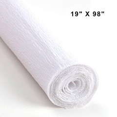 White Crepe Paper Roll 9.8 Inch x 8 Ft Flower Making Wedding Party DIY Craft