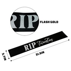 RIP Twenties Sash – Sliver Foil Black Sash – RIP to My 20s Birthday Sash for …