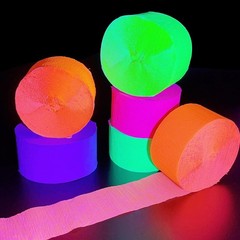 400ft Glow in the Dark Crepe Streamers – Neon Party Essentials for All Occasions